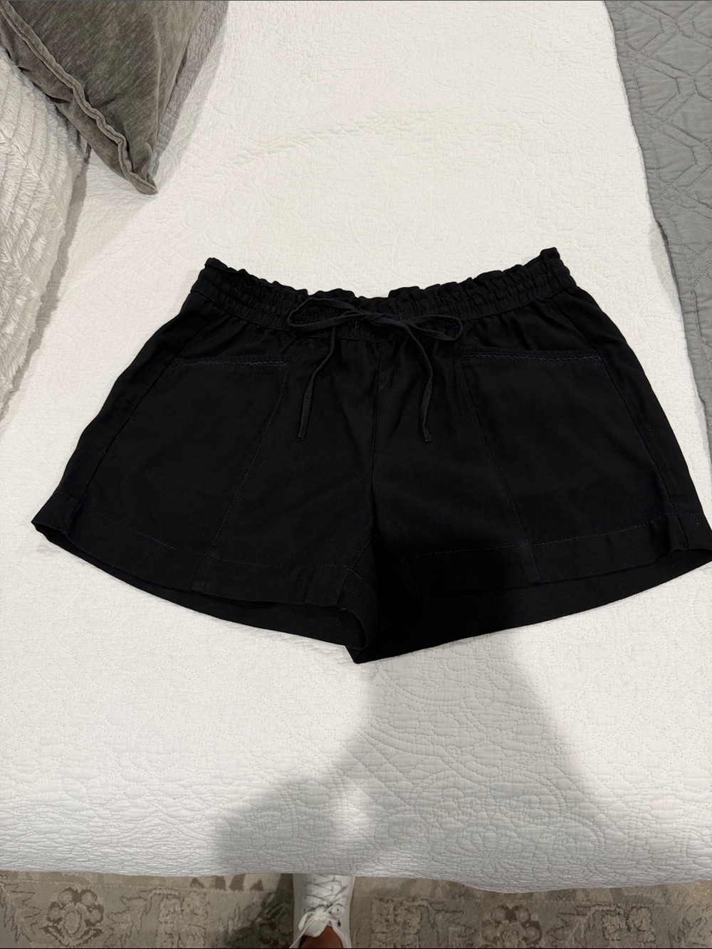 LOFT Black Elastic Drawstring Athletic Shorts